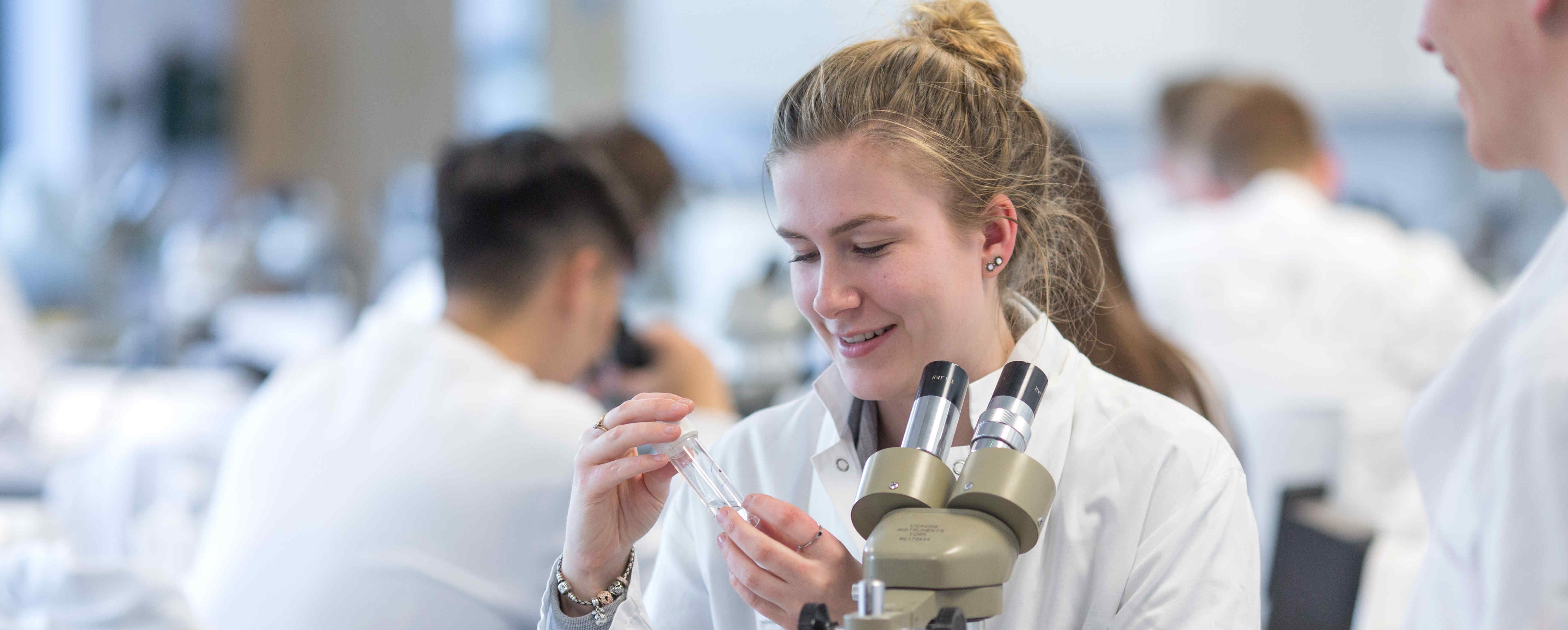 Life Sciences student in the lab