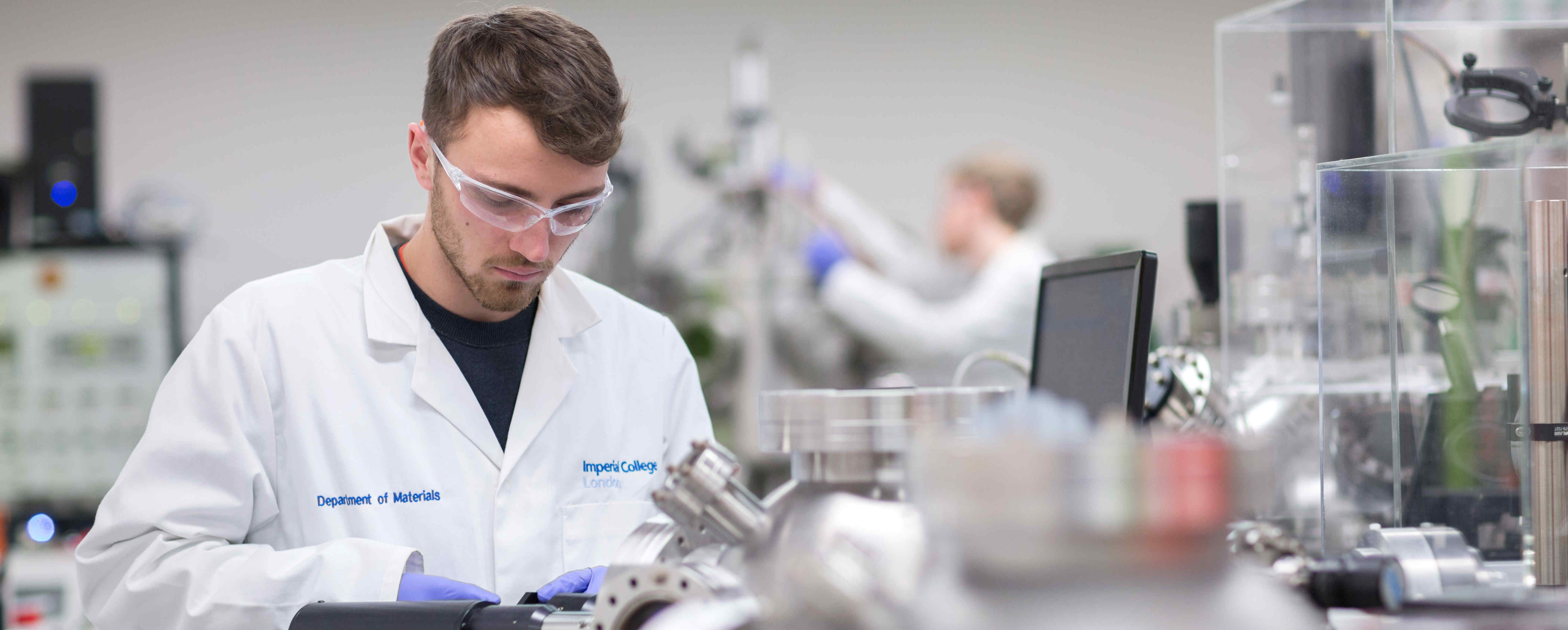 Materials student in the lab