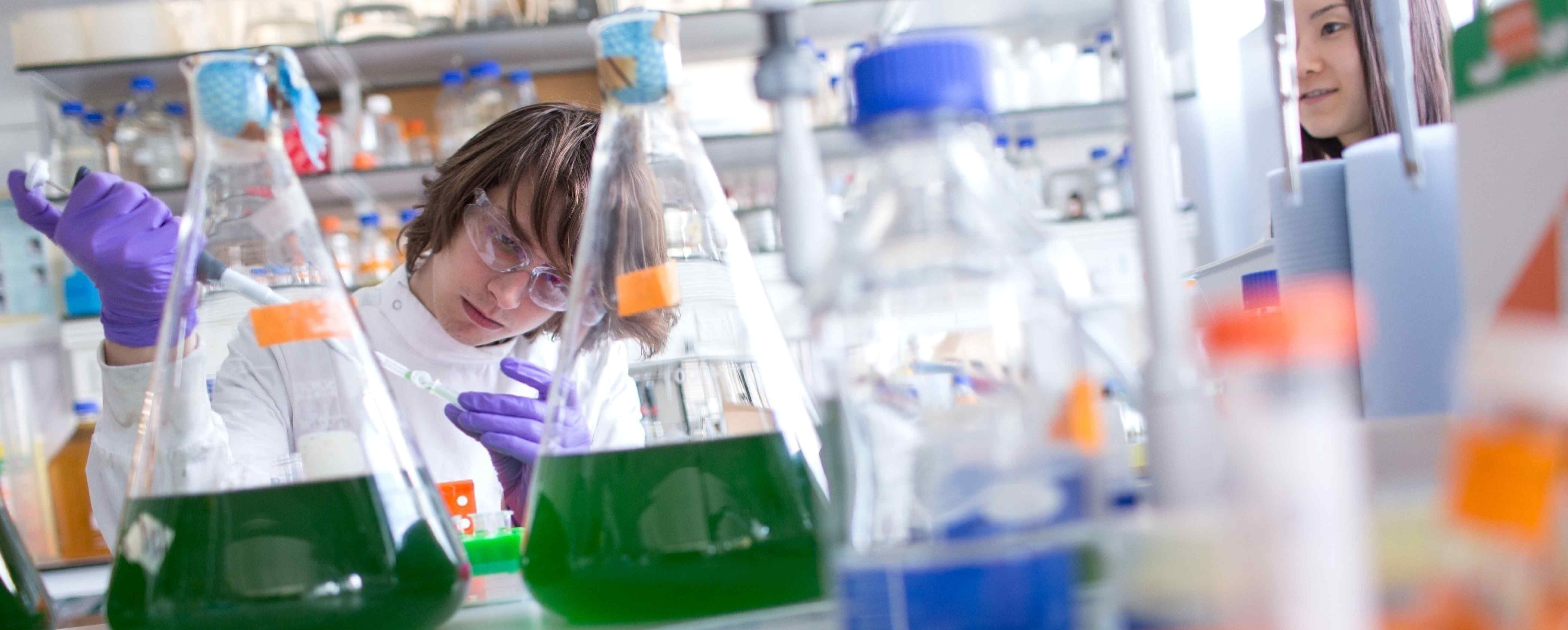Biochemistry student in the lab