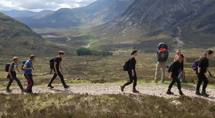 Students on fieldtrip in Scotland