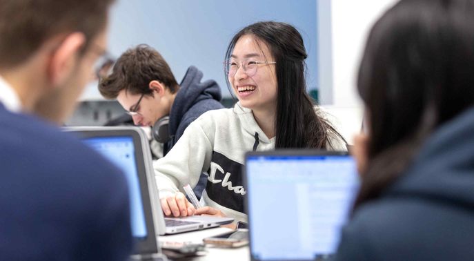 Female student smiling