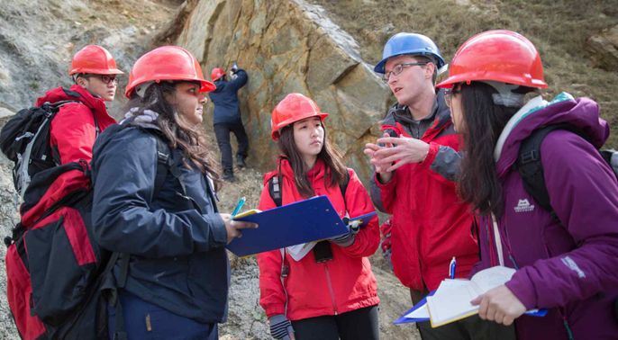 Geology students on field trip