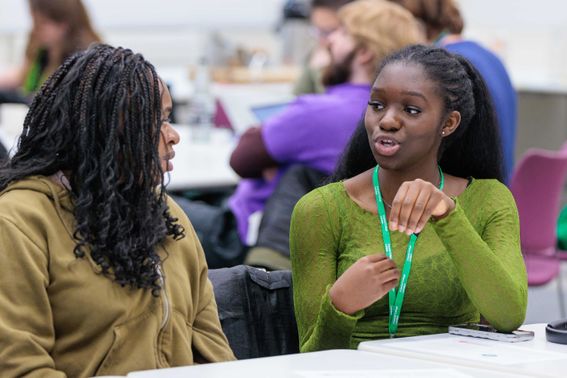 Black students in discussion