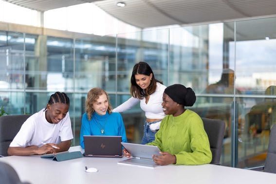 UG students doing a group work