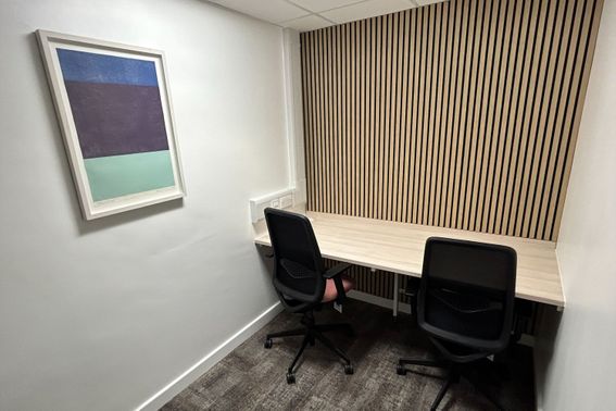 Interior of quiet booth 1 in St Mary's Campus Library