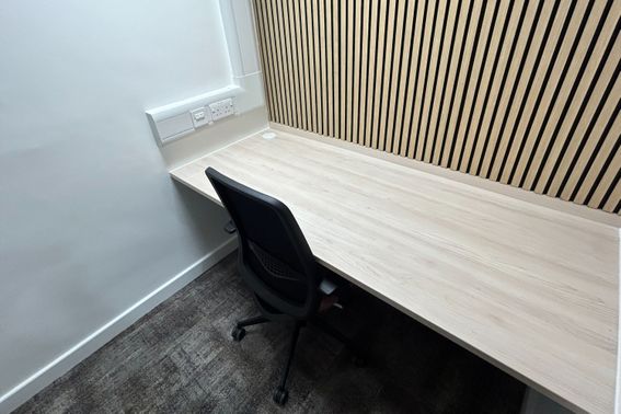 Interior of quiet booth 2 in St Mary's Campus Library