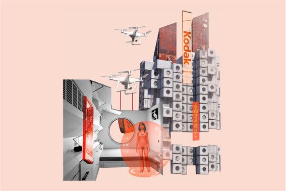 A collage showing a potential urban energy future
