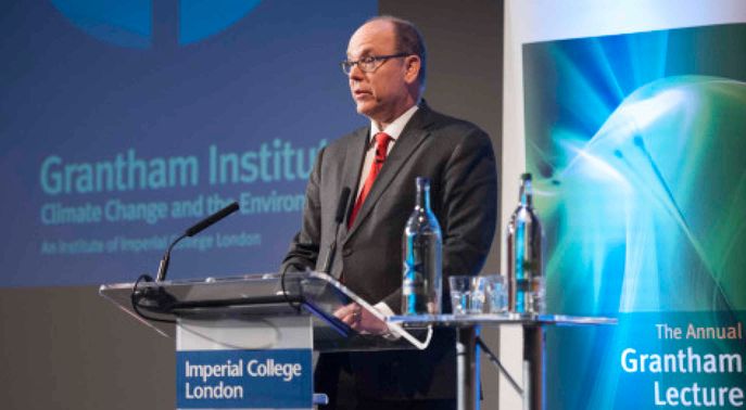 Prince Albert delivering the Grantham Institute Annual Lecture