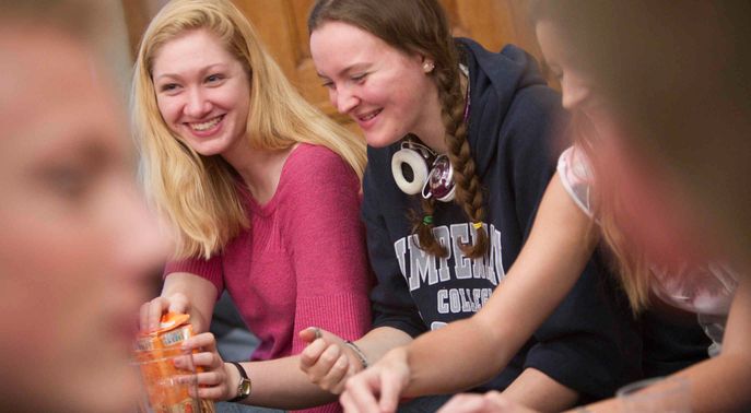 Students attending a cheese society event