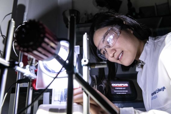 Earth Science and Engineering PhD student research group working in the Mineral Lab, Royal School of Mines building.