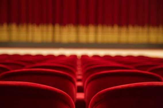 Stage, curtain and seats