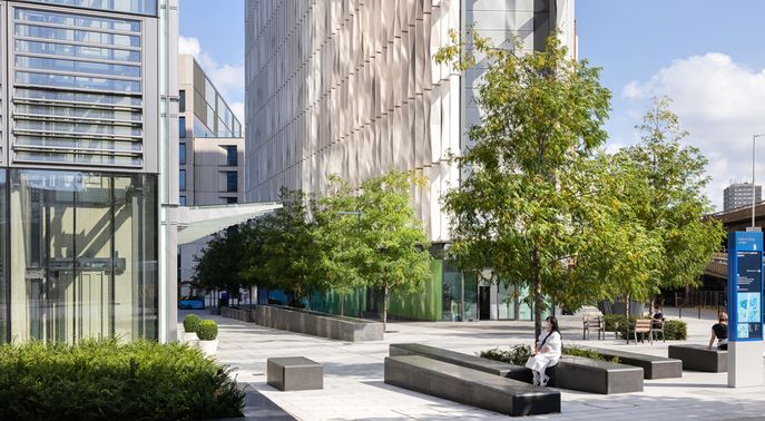 Outside of Sir Michael Uren Building
