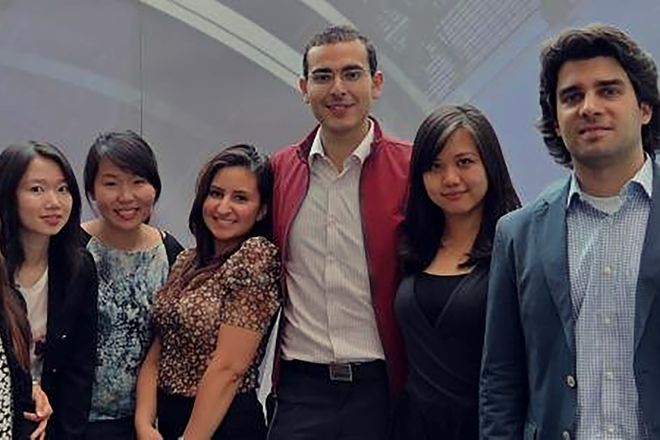 Business School alumnus Ebram Tadros and his Imperial friends