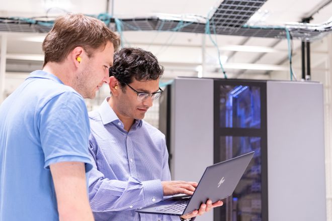 David and Dugan at the Slough Data Centre