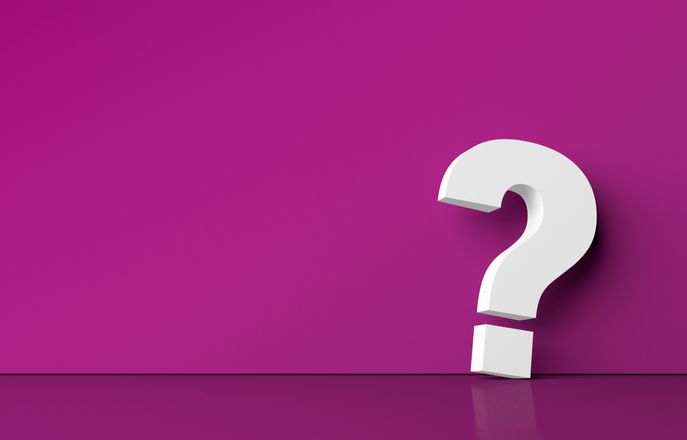 Question mark on purple background