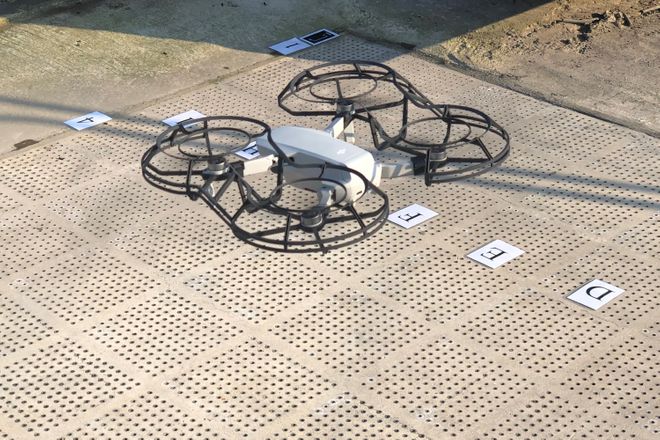 A drone hovering over the Kiacrete White City field site