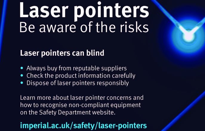 poster advising the dangers of laser pointers