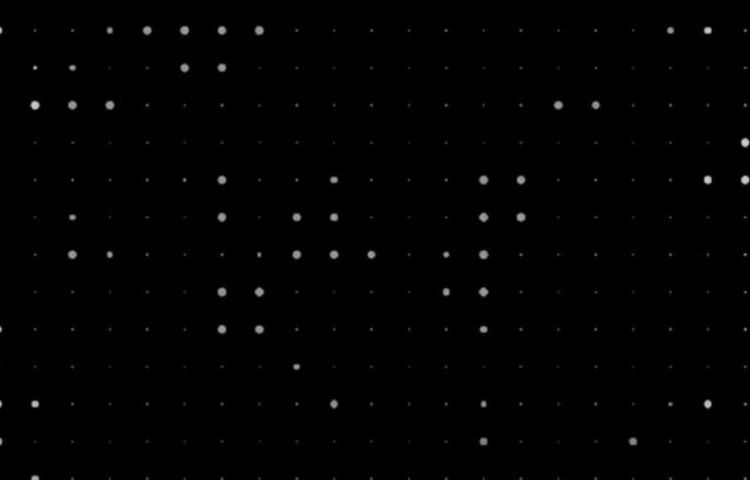 A graphic with smaller white dots aligned as if on a grid on a black background