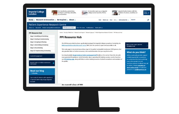 Icon of computer screen inset with screenshot of PPI Resource Hub