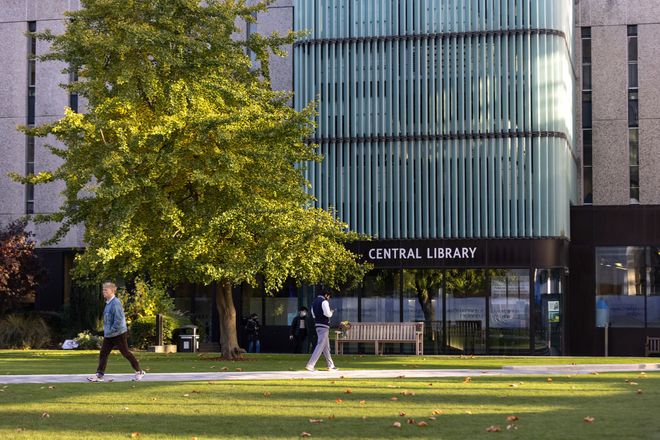 Central library in autumn