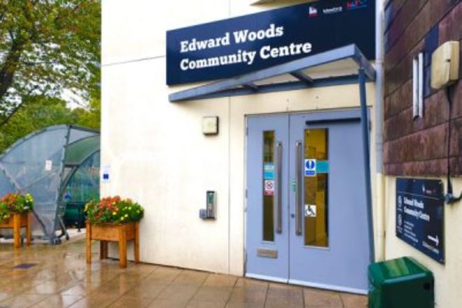 Entrance to the Edward Woods community centre