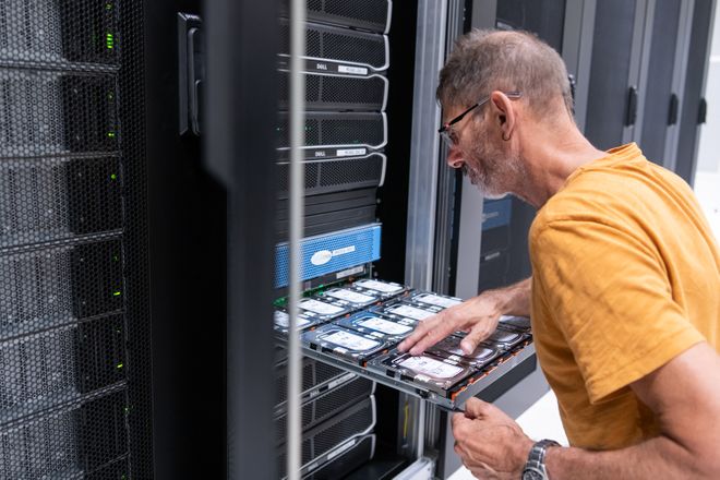 Steve Willey at the Slough Data Centre