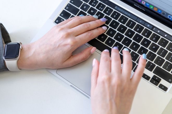 Person working at a laptop