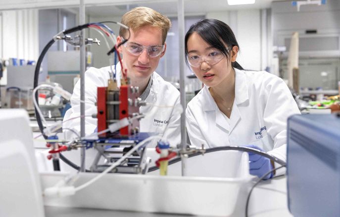 Students working in a lab