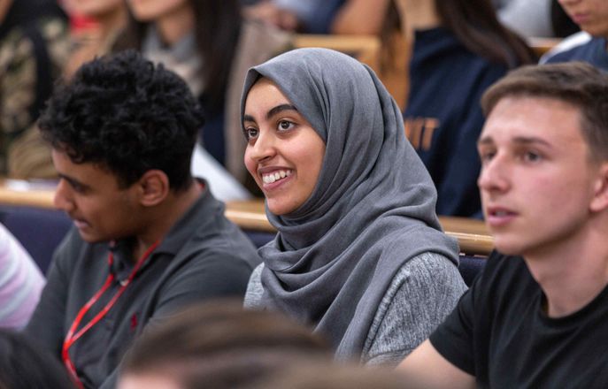 Students in a lecture theatre