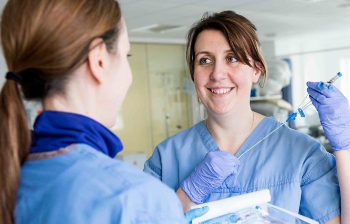 nurse with syringe