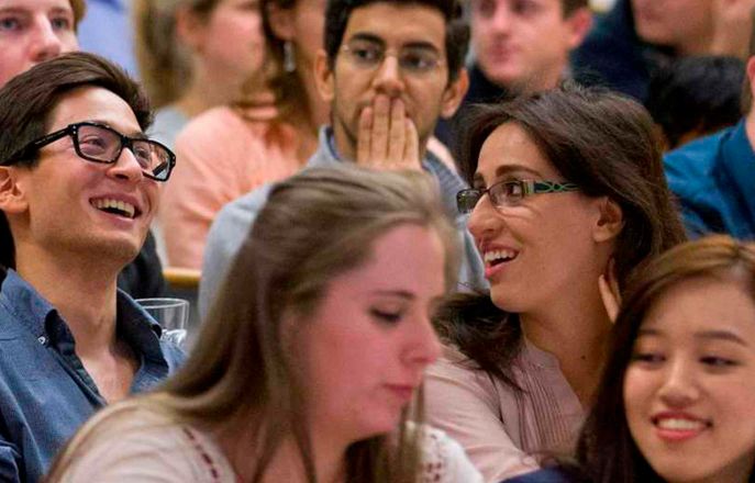 Imperial College students sat in a lecture