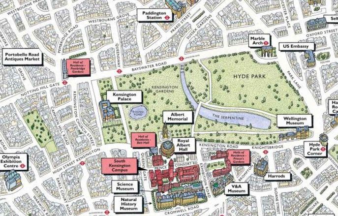 Illistrated tourist map of London