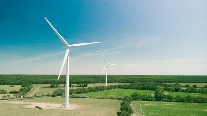 wind turbine in a field