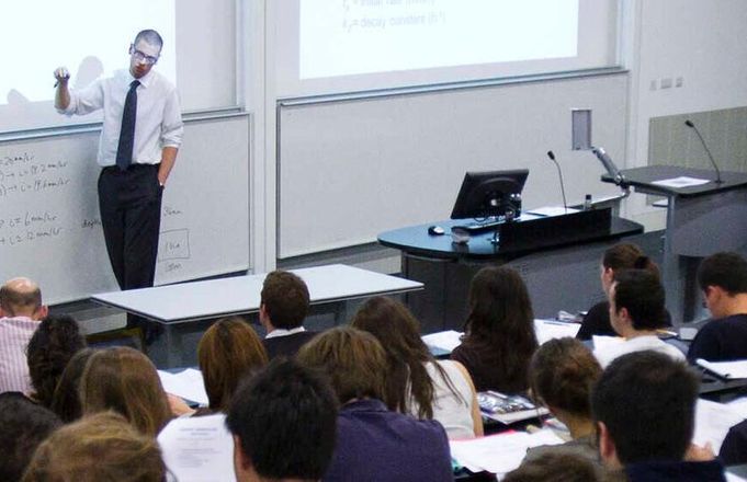 View from back of a lecture