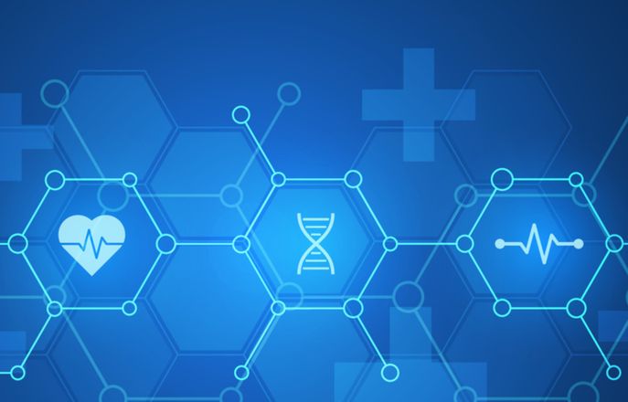 Abstract blue medical background