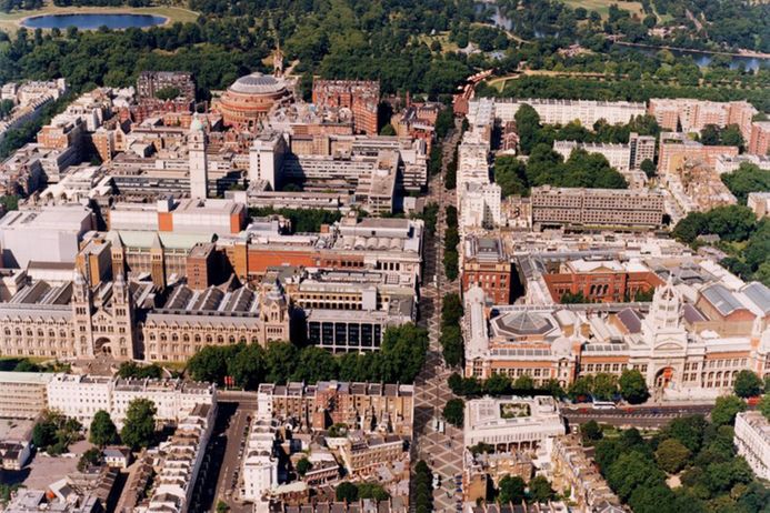 Aerial view of South Kensington Albertopolis area