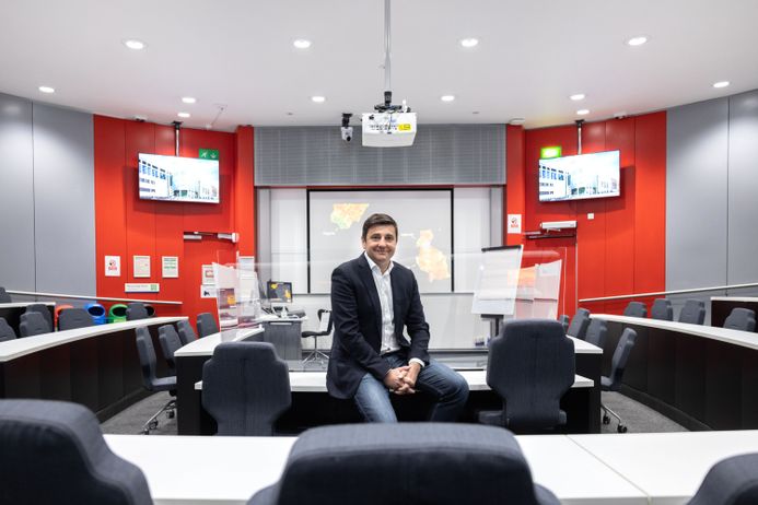 Enrico Biffis in a lecture theatre at Imperial Business School