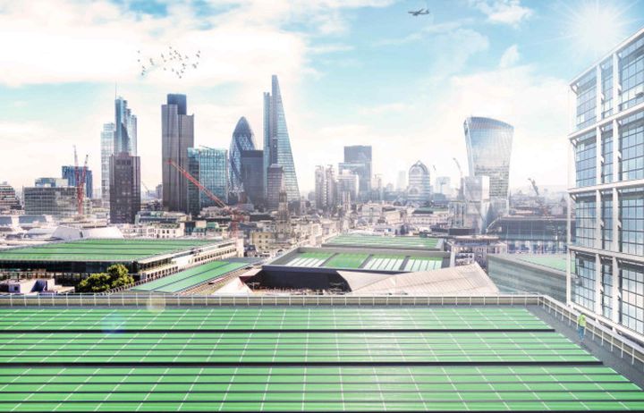 Solar panels on roofs at Imperial