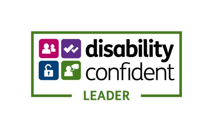 Logo reads Disability Confident leader