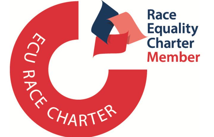 Circular logo reads Race Equality Charter Member