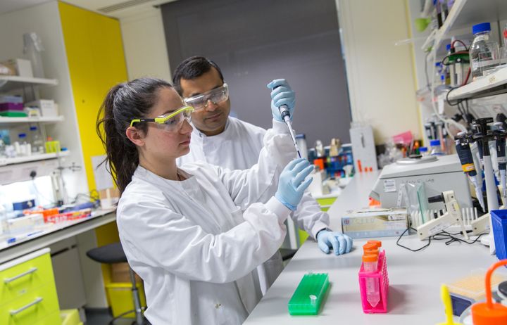 Student in lab