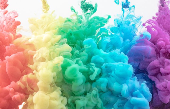 rainbow coloured smoke