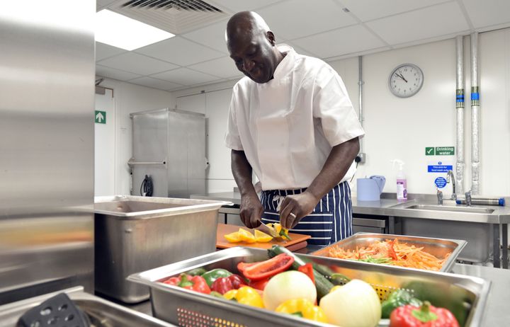 Chef preparing healthy food