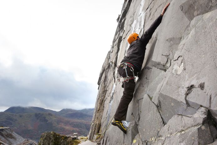 student climbing in Snowdonia