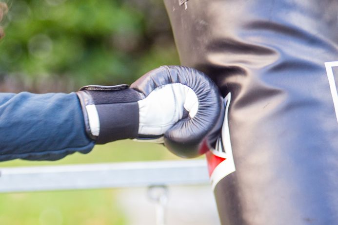 boxing glove punching bag