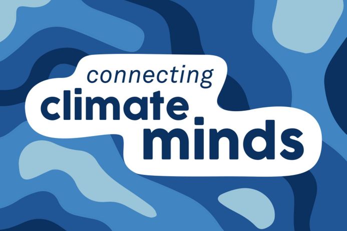 Climate mental health initiative led by IGHI - on wavy blue background 'Connecting Climate Minds'