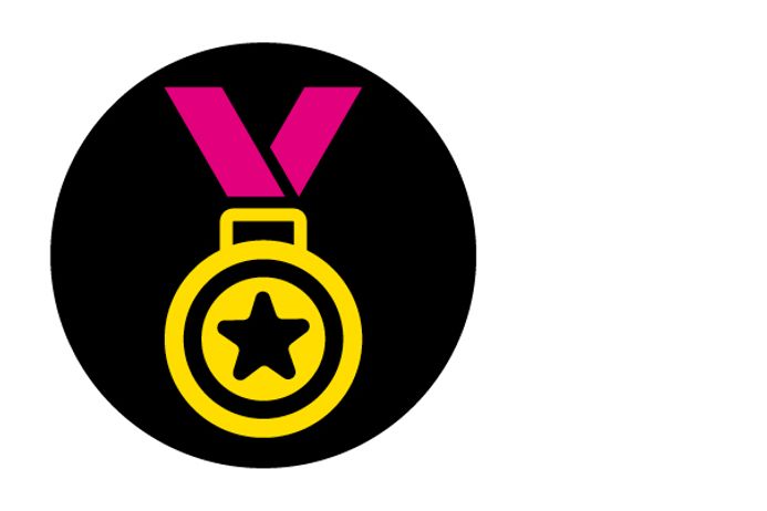 Icon of award metal with ribbon