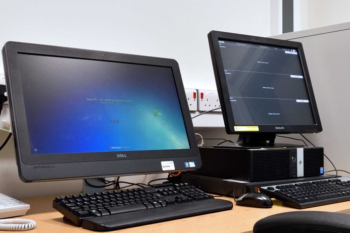 Two computers on desk