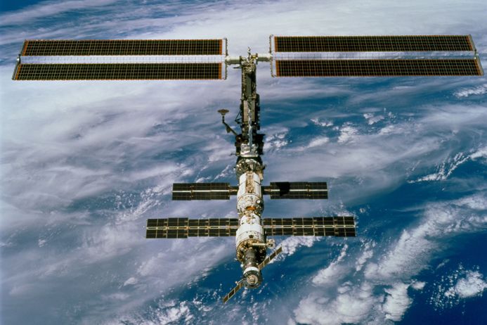 international space station with Earth in background