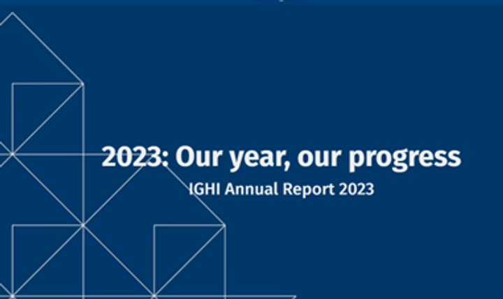IGHI Annual Report 2023: Our year, our progress on blue background